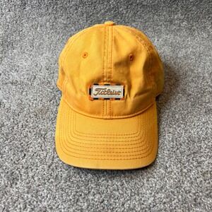 Titleist Baseball Cap Mens Yellow Adjustable Golf Dad Hat Embroidered Patch logo